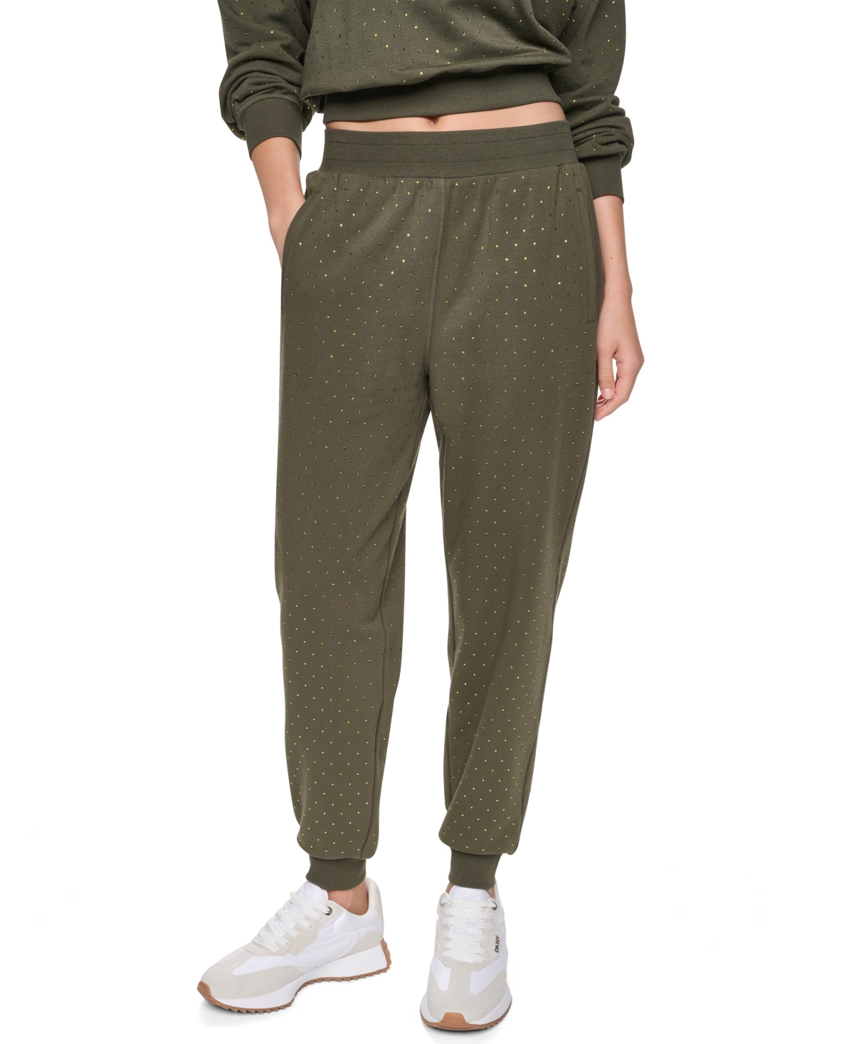 Women's Rhinestone High-Rise Jogger Pants - Hemlock/Hemlock