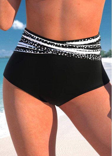Modlily High Waisted Polka Dot Black Bikini Botto