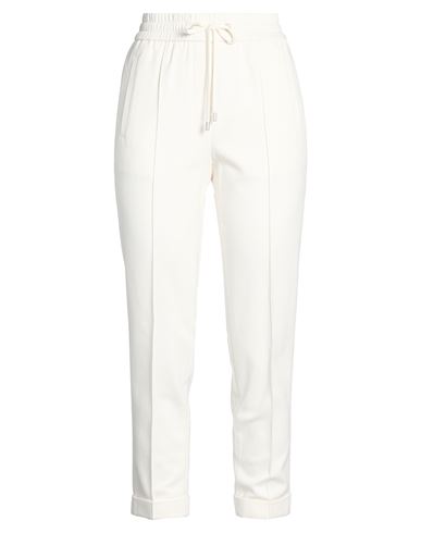 Easy Woman Pants Ivory Size 6 Cotton, Polyamide