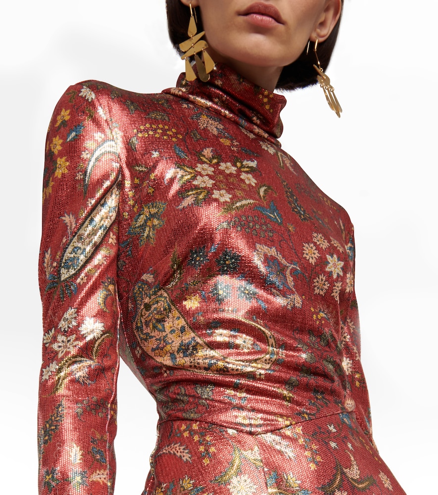 Paisley high neck minidress