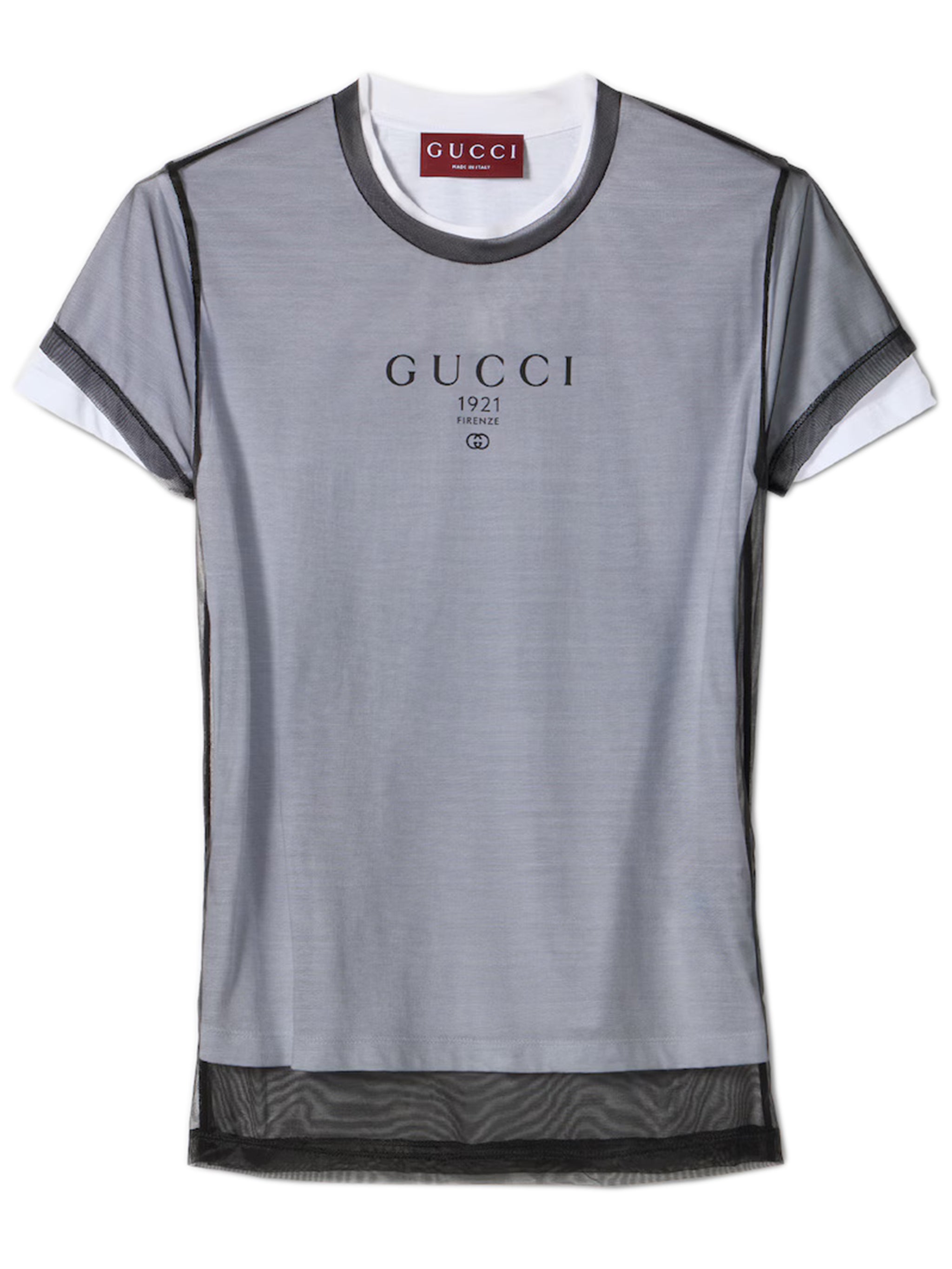 Double-Layer Soft T-Shirt with Interlocking G Graphic