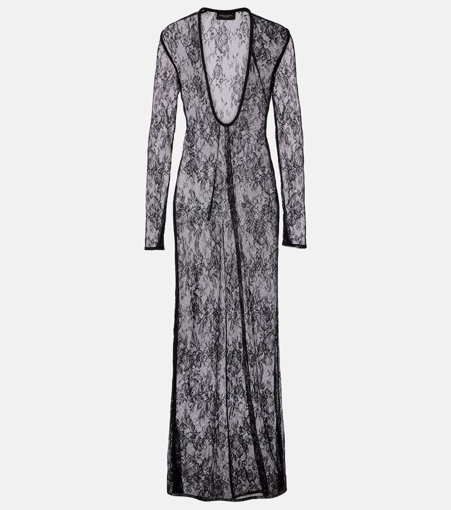 Sheer lace maxi dress