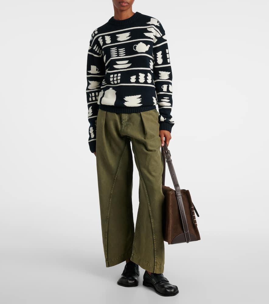 Jacquard wool sweater