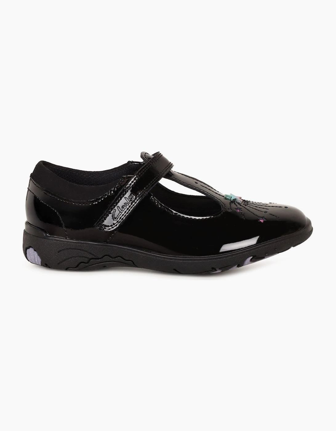 Clarks Girl's Relda Magic K Girls School Shoes - Black - : 9/F Standard