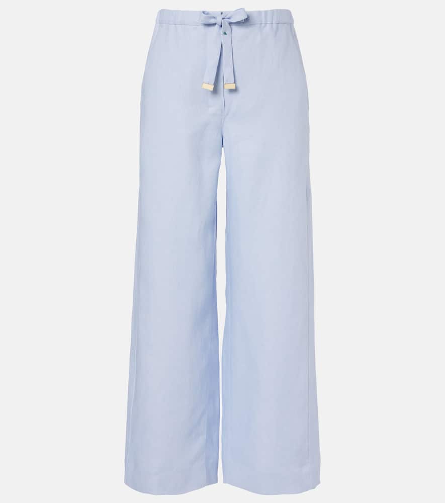 Amedea linen wide-leg pants