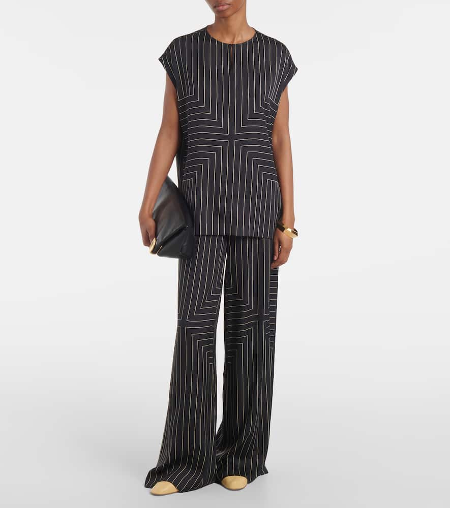 Louison striped silk-blend top