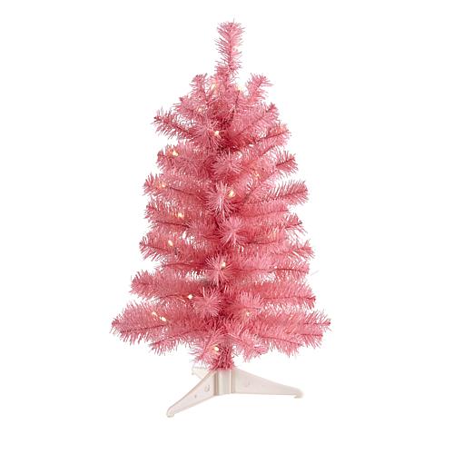 2 ft. Pink Artificial Christmas Tree with 35 LED Lights and