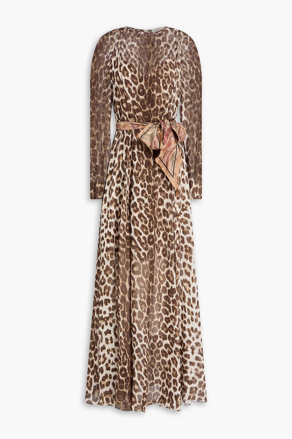 Leopard-print georgette maxi dress - Animal print - 1