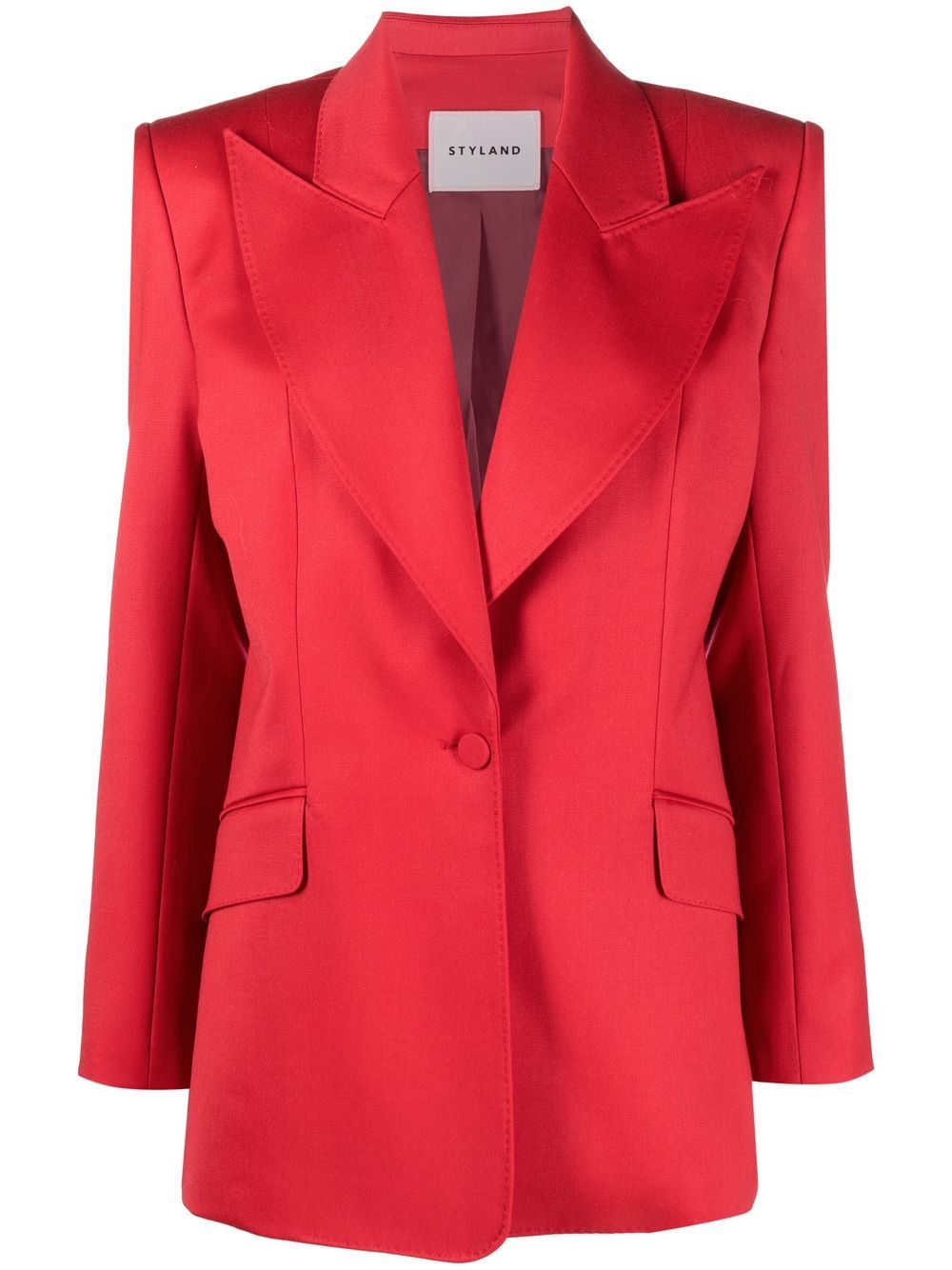 Wide peak-lapel single-breasted blazer - Red