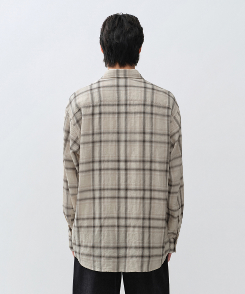 Relaxed Crinkle Ombre Check Shirt