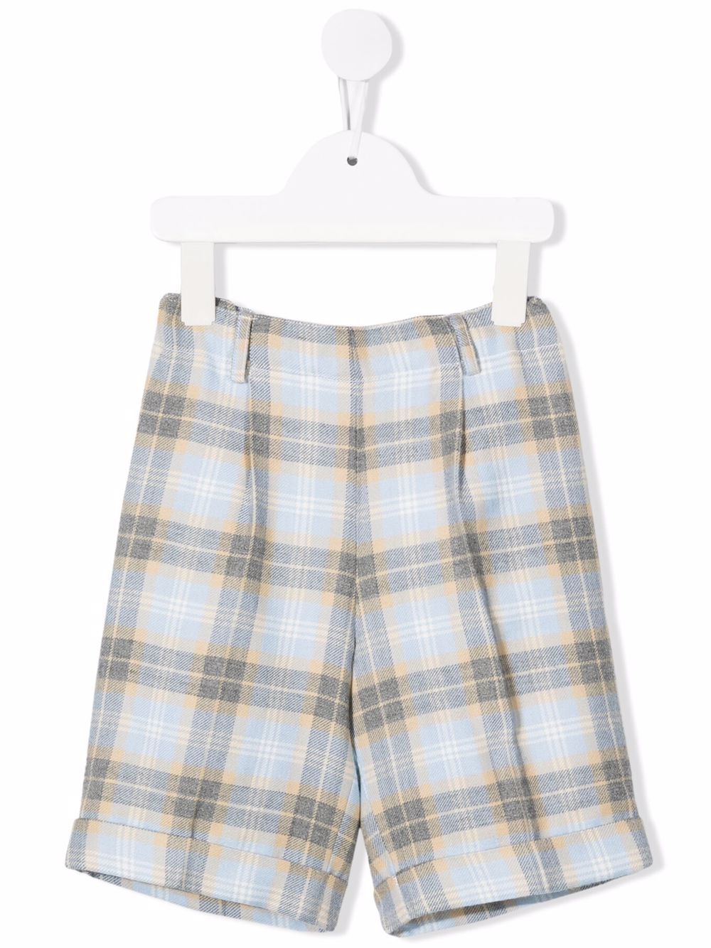 Virgin wool check shorts - Grey