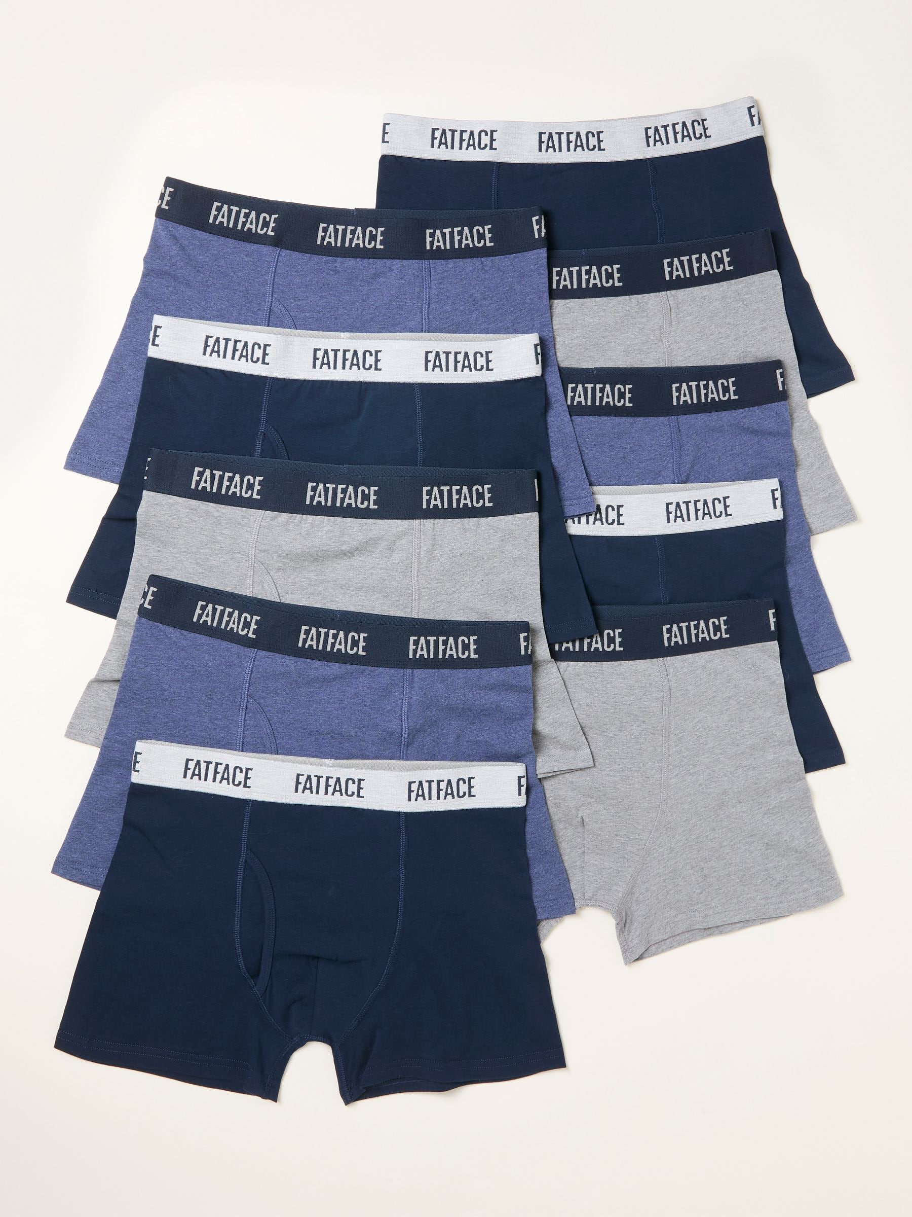 FatFace Navy 10 Pairs of Plain Boxers
