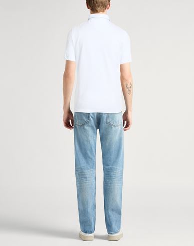 Man Polo shirt Sky blue Size L Cotton, Linen