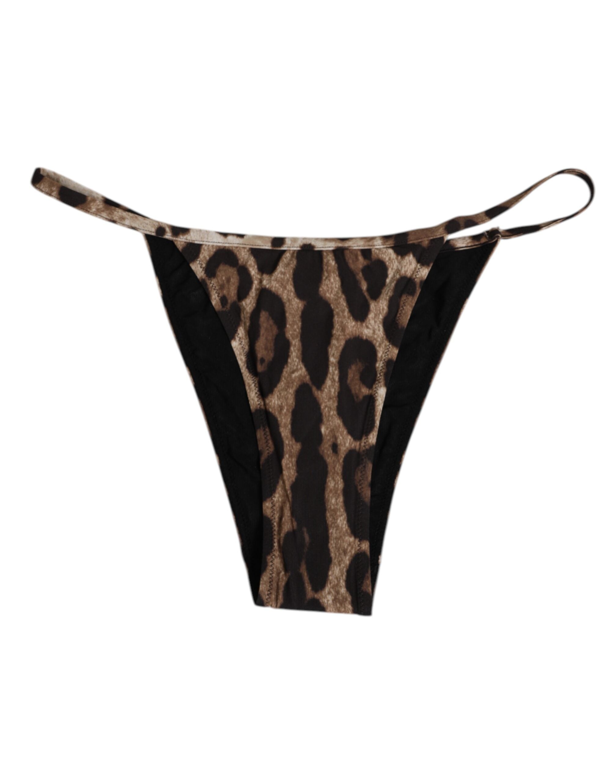 Leopard Print Tanga Panty — Brown