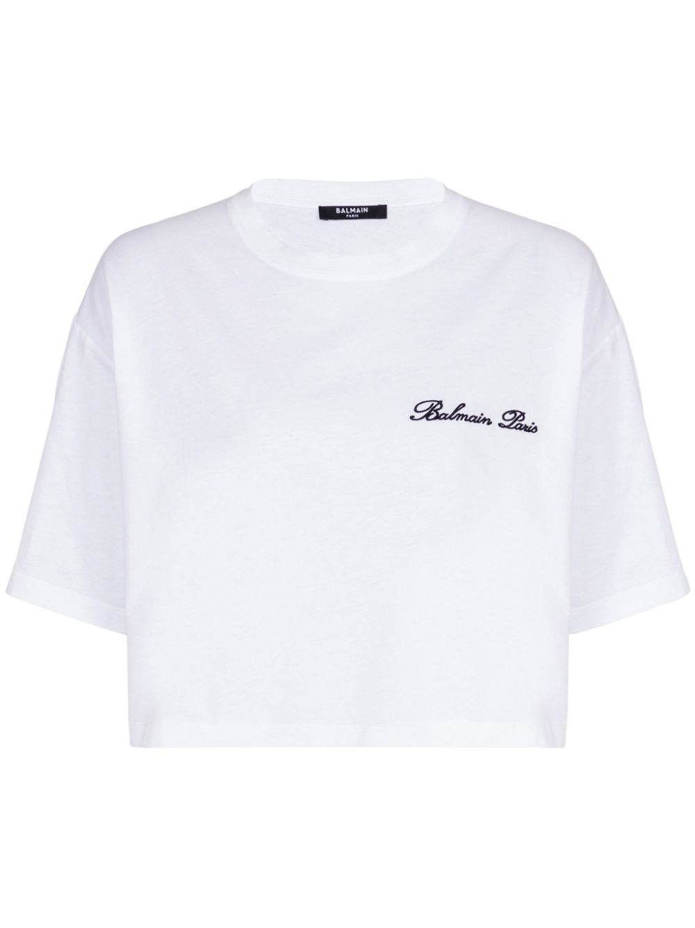 Logo-embroidered cotton T-shirt - White