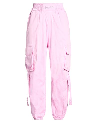 Woman Pants Pink Size M Cotton, Elastane