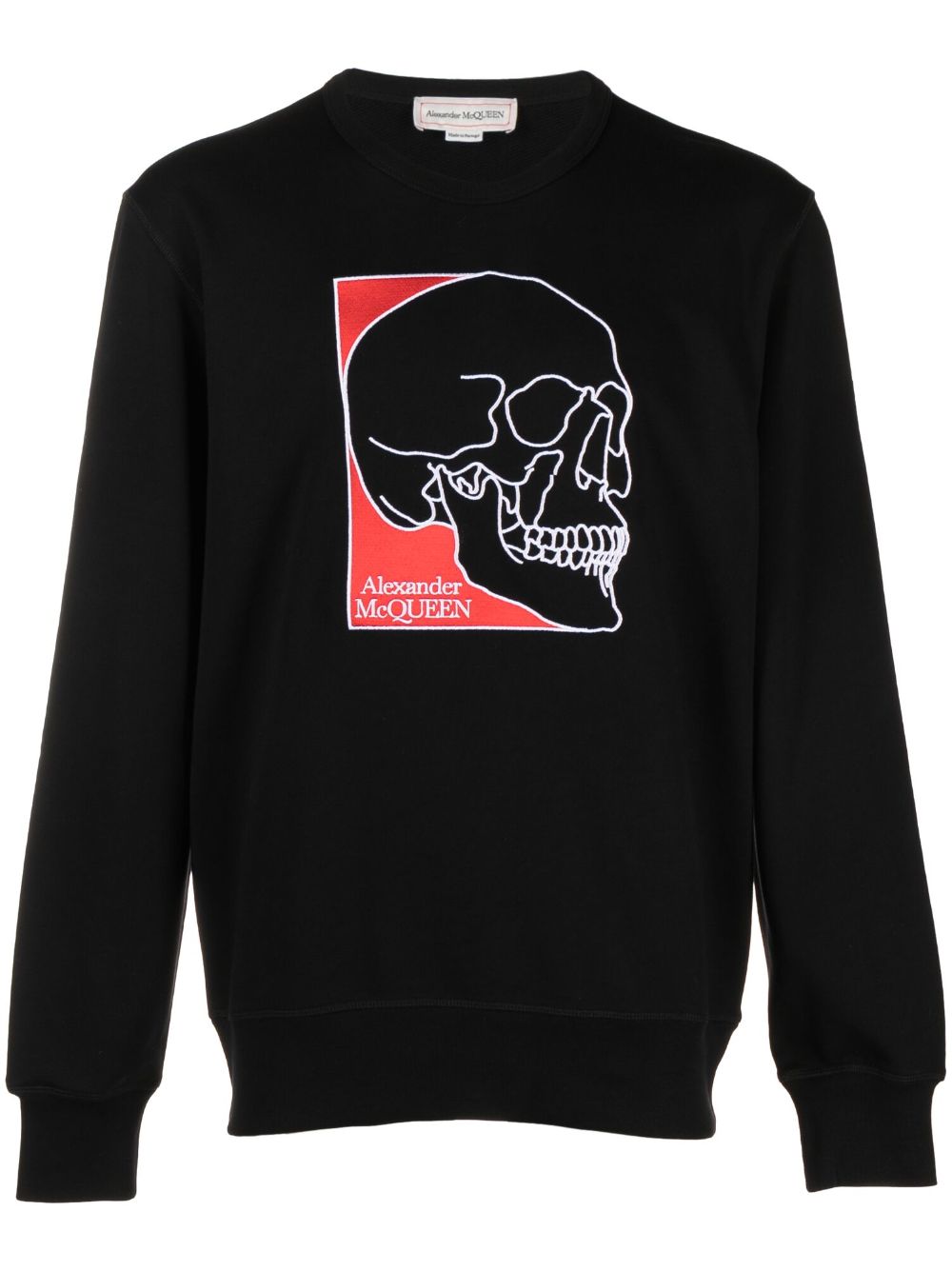 Skull-print cotton sweatshirt - Black