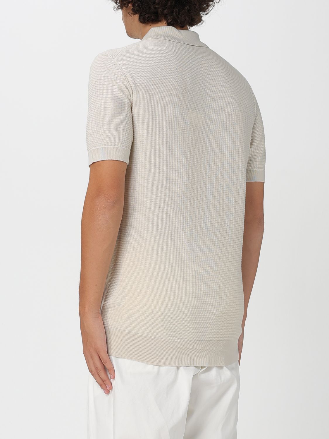 Polo Shirt Men color Yellow Cream