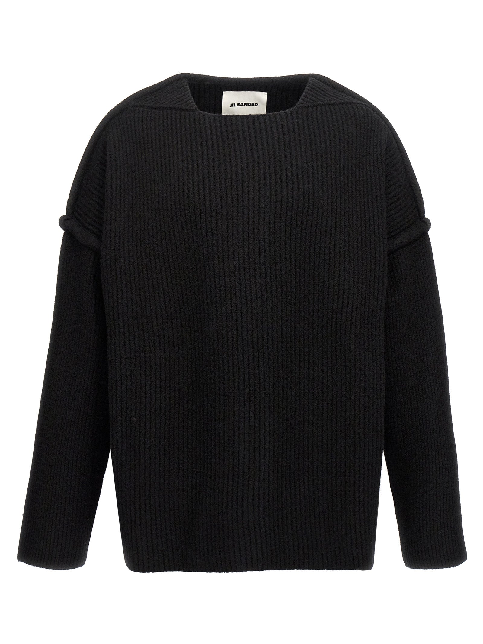 Ribbed Wool Sweater — Black