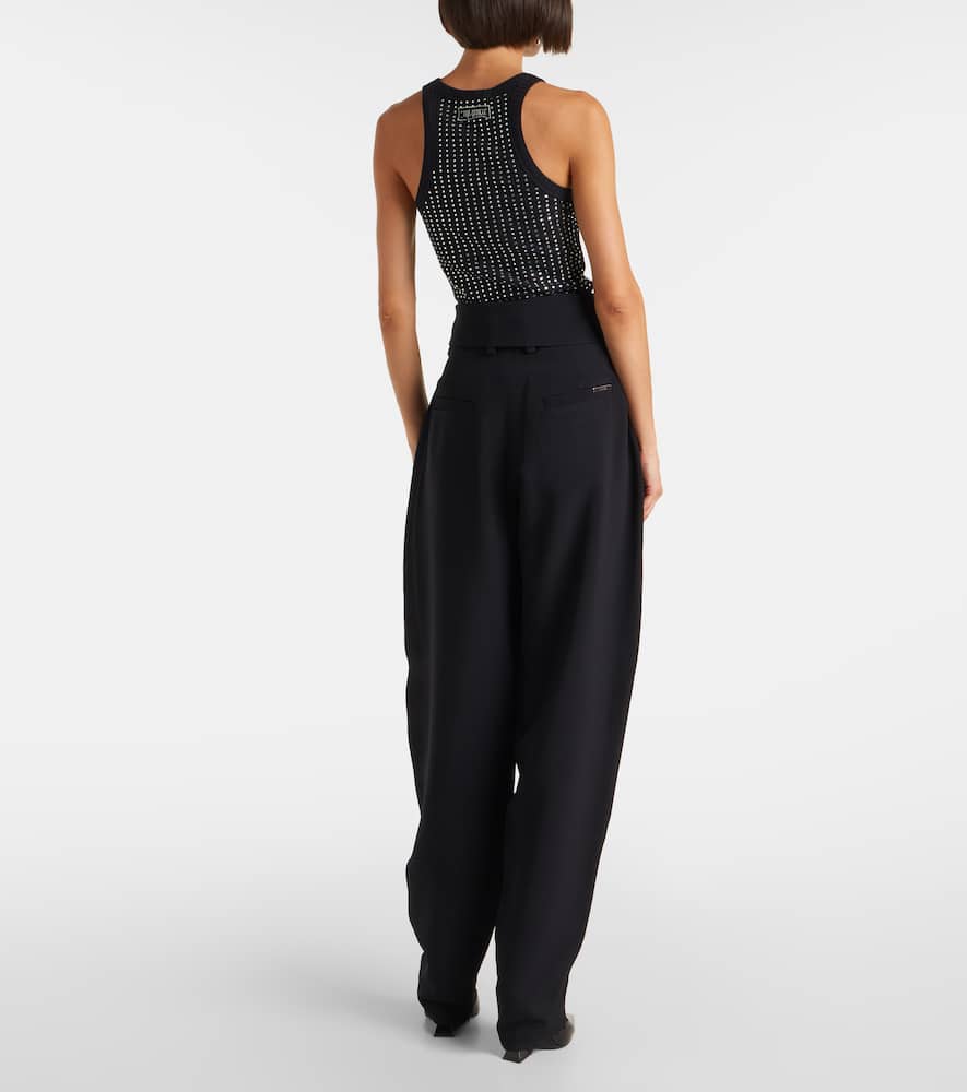 High-rise tapered pants