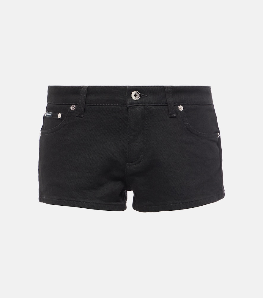 Low-rise denim shorts
