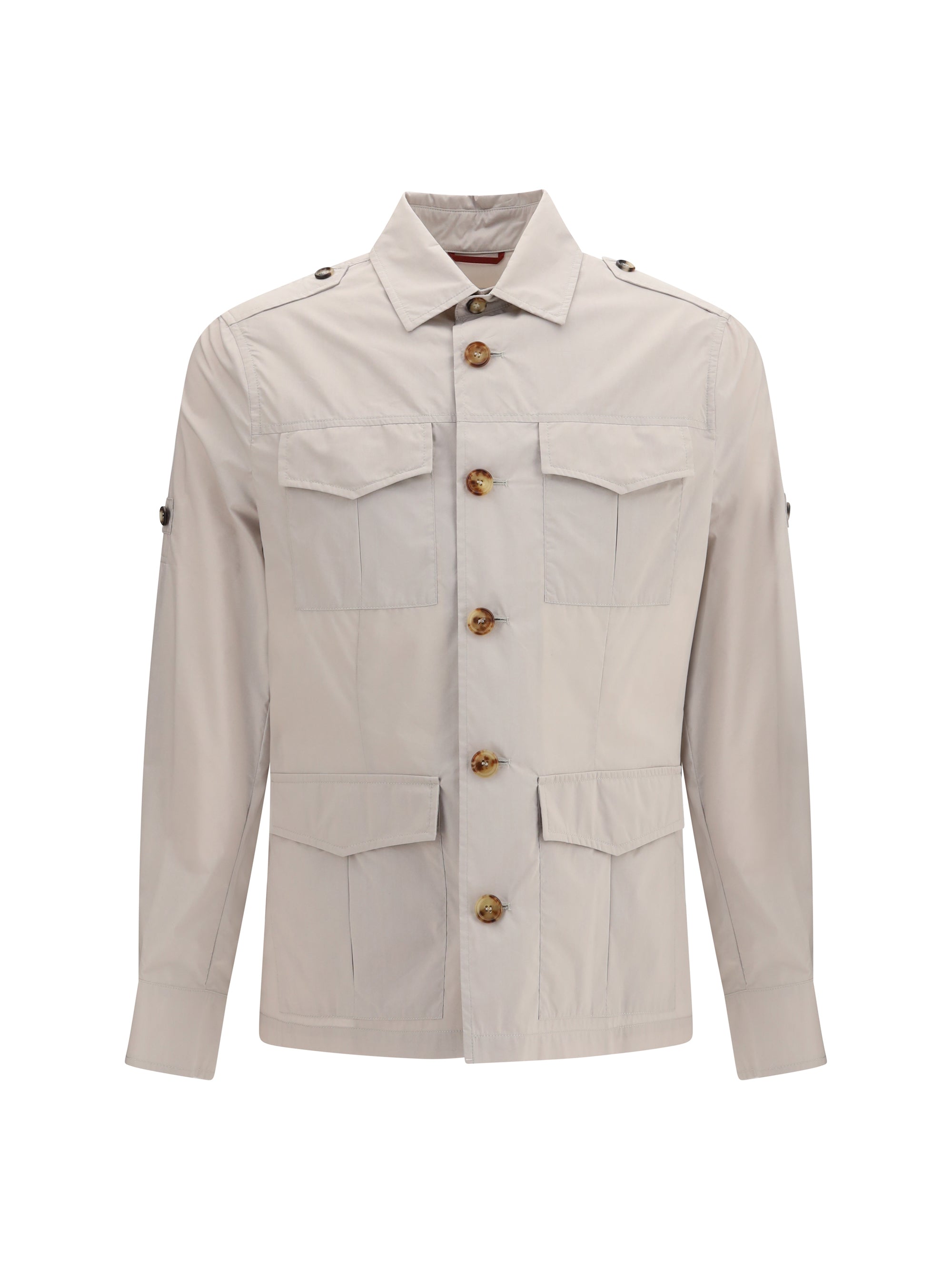 Water-Repellent Cotton Jacket — Beige