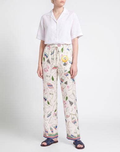 Woman Pants White Size S Silk