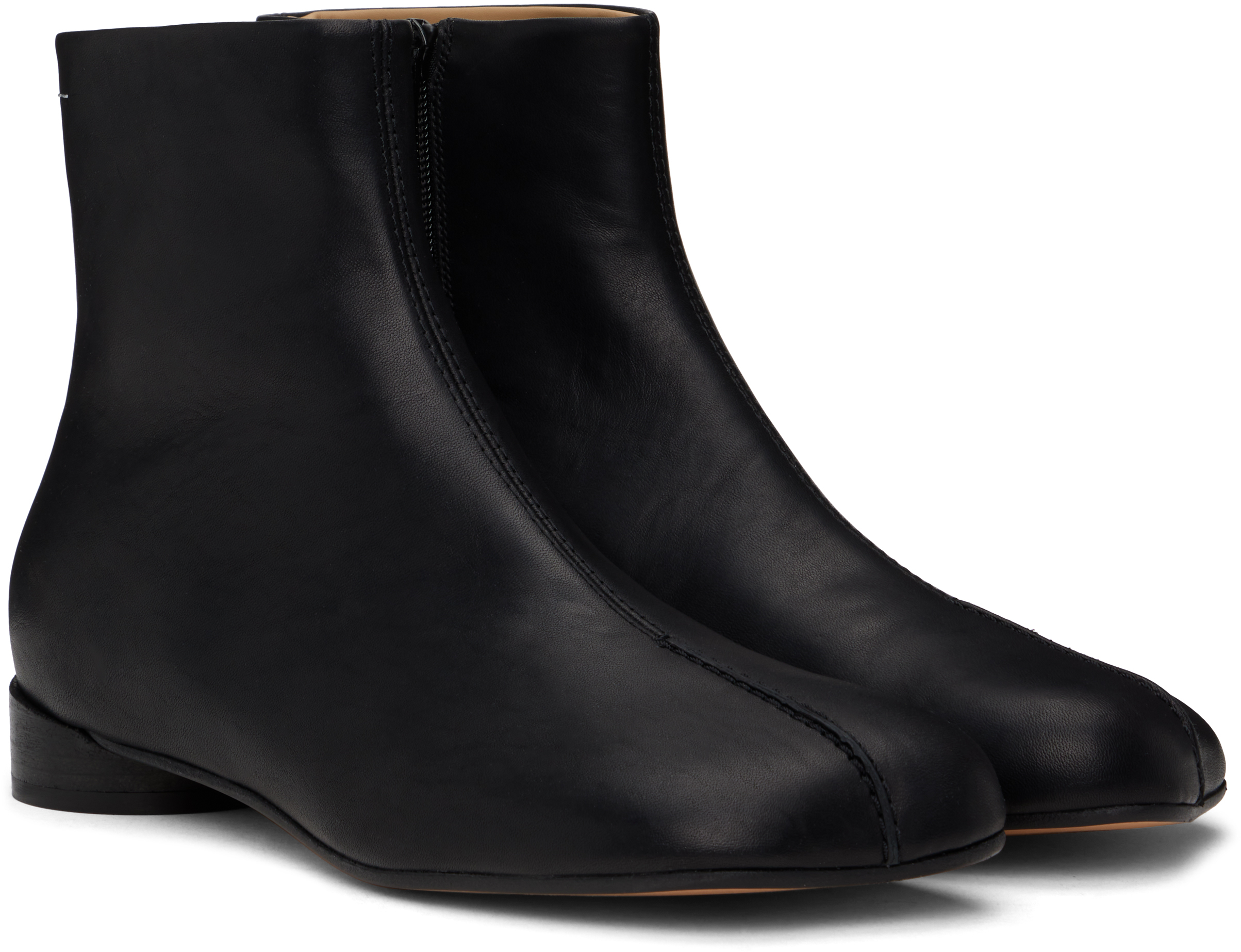 MM6 Maison Margiela Black Stitch-Out Ankle Boots