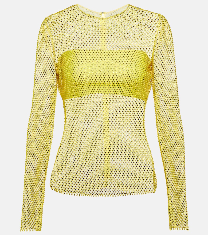 Giuseppe di Morabito Crystal-embellished mesh top