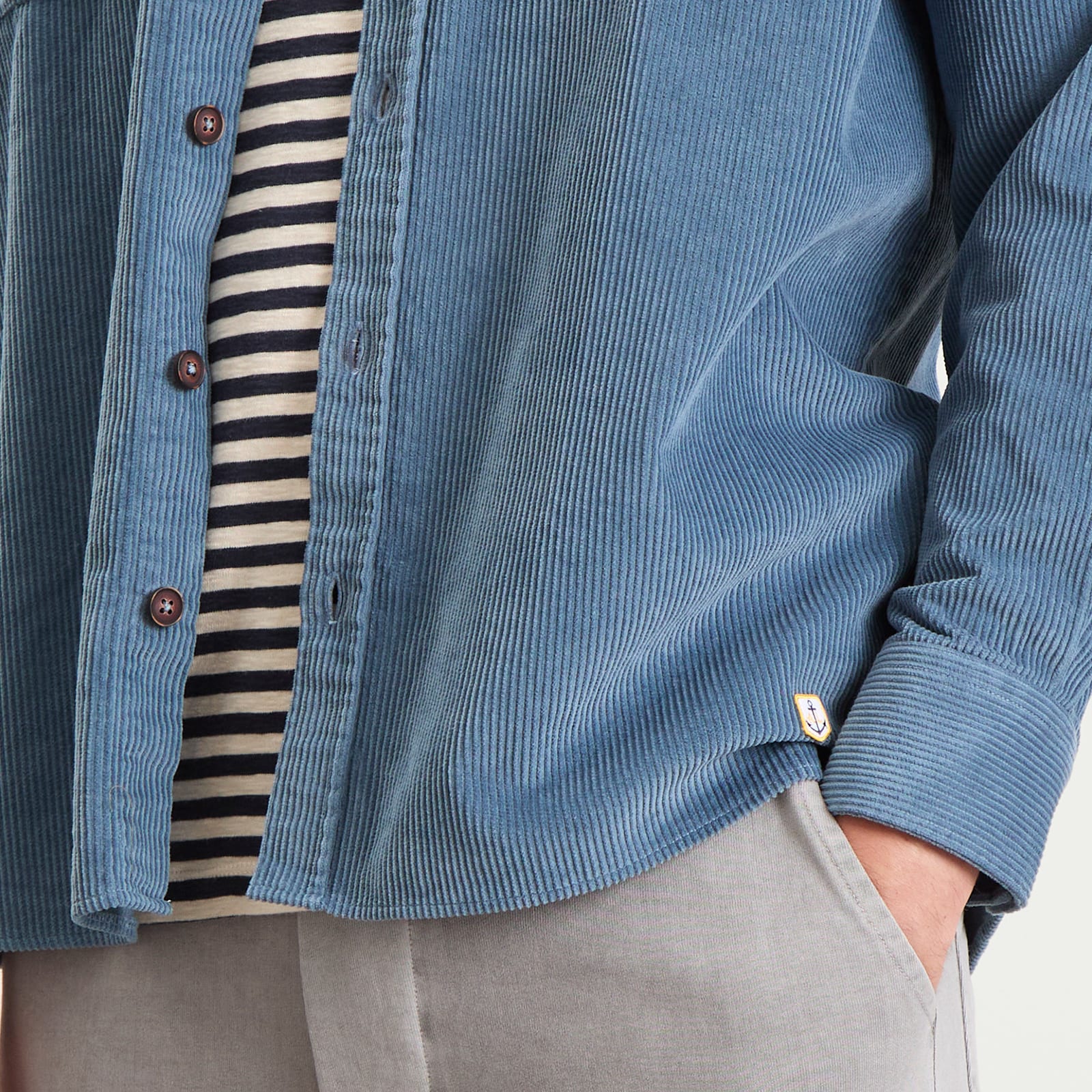 Men's Corduroy Overshirt in Bluefin