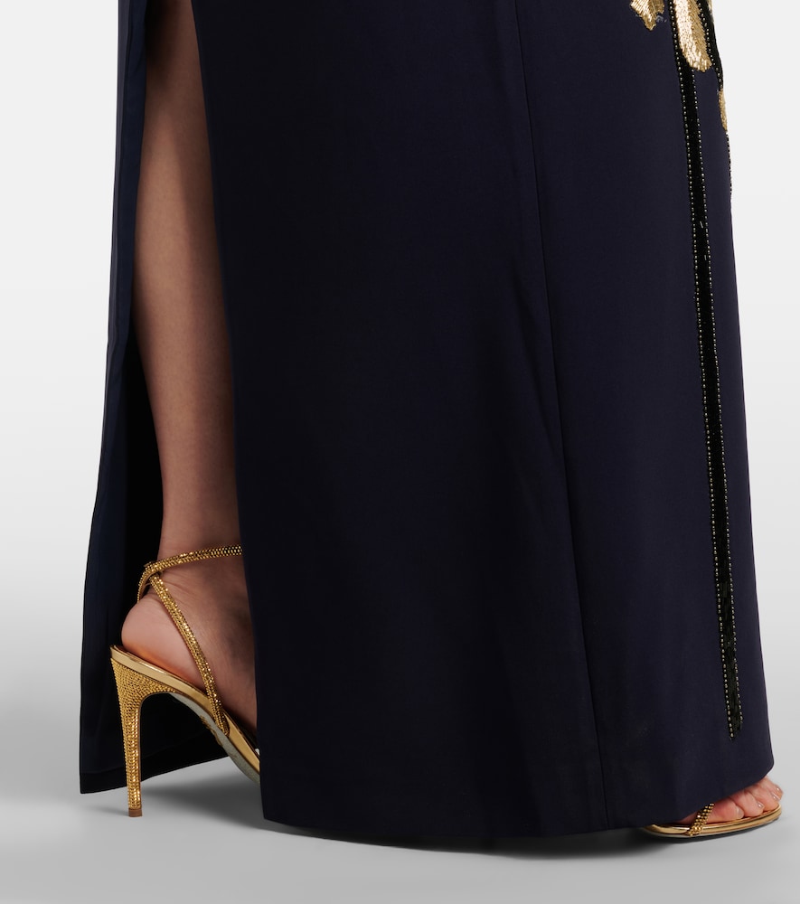 Nevina crystal-embellished crêpe gown