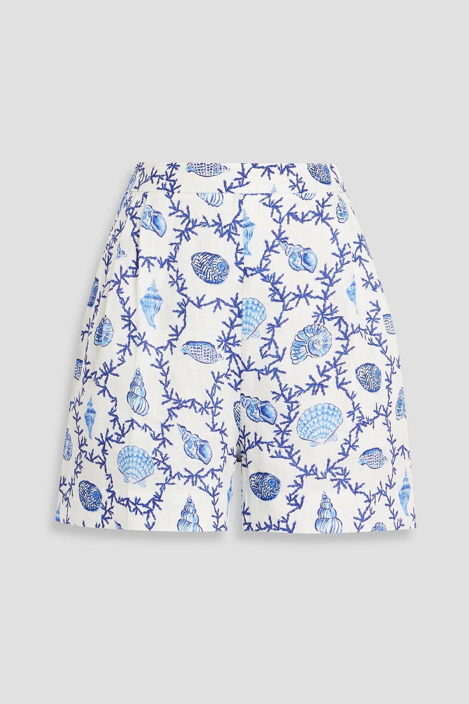 Printed linen shorts - White - UK 8