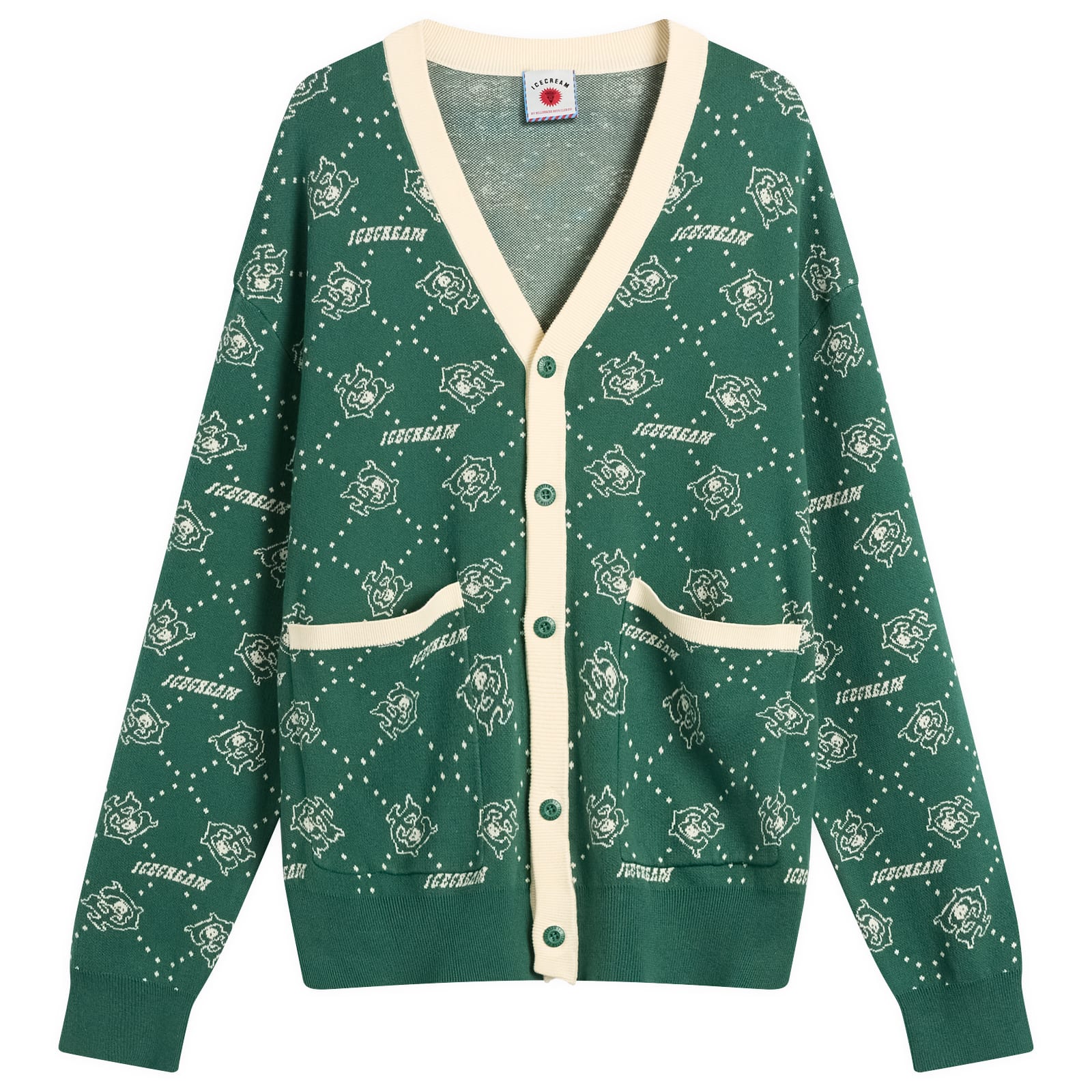 Men's Monogram Knit Cardigan Green