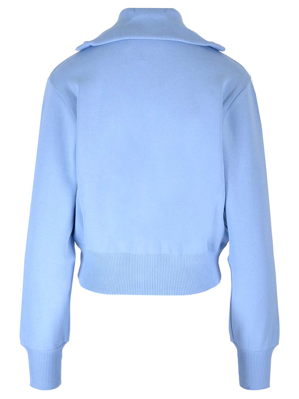 Intarsia-logo zip-up cardigan - Blue