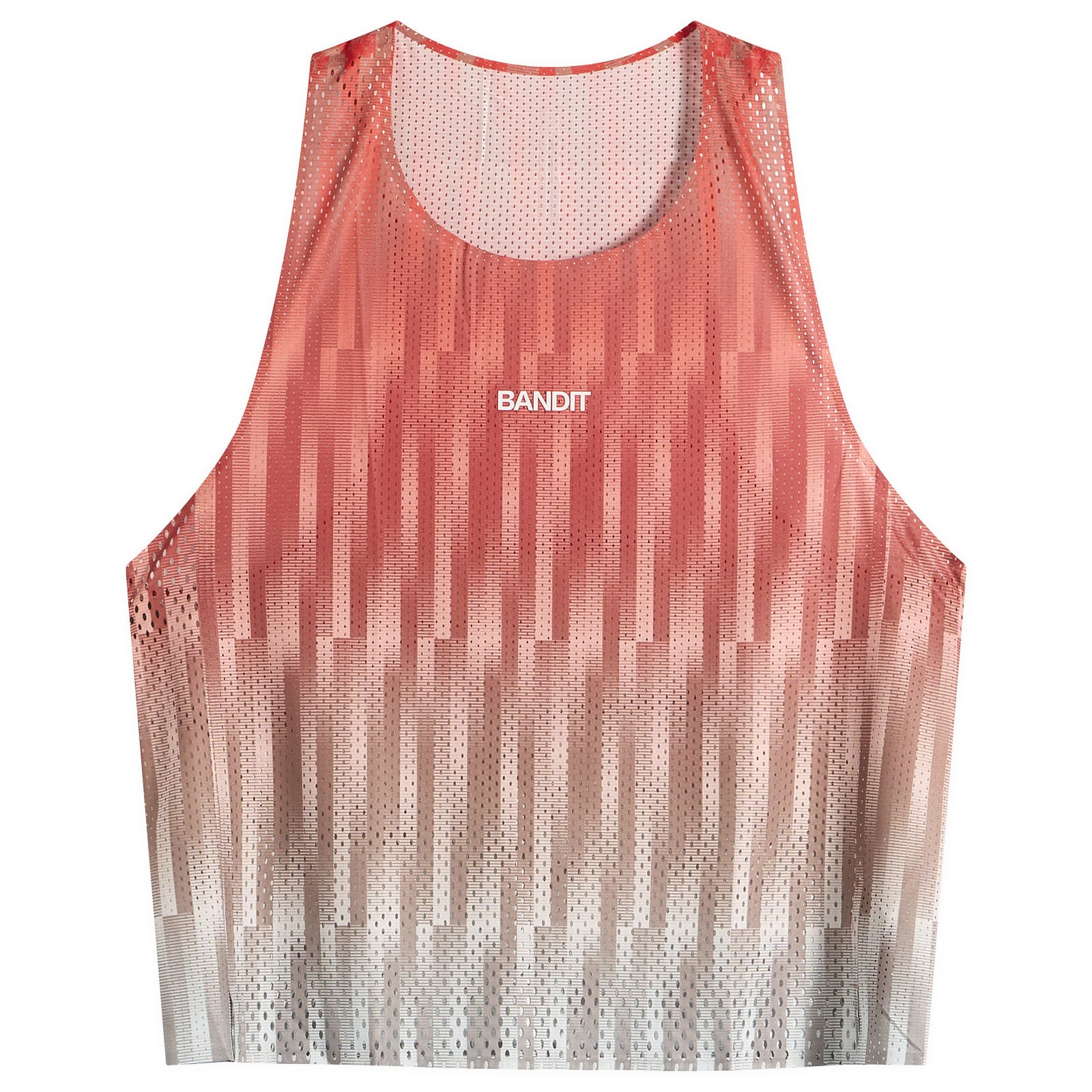 Men's Open Mesh Gradient Cut Race Singlet in Poppy Multi/Uneven Vertical Gradient