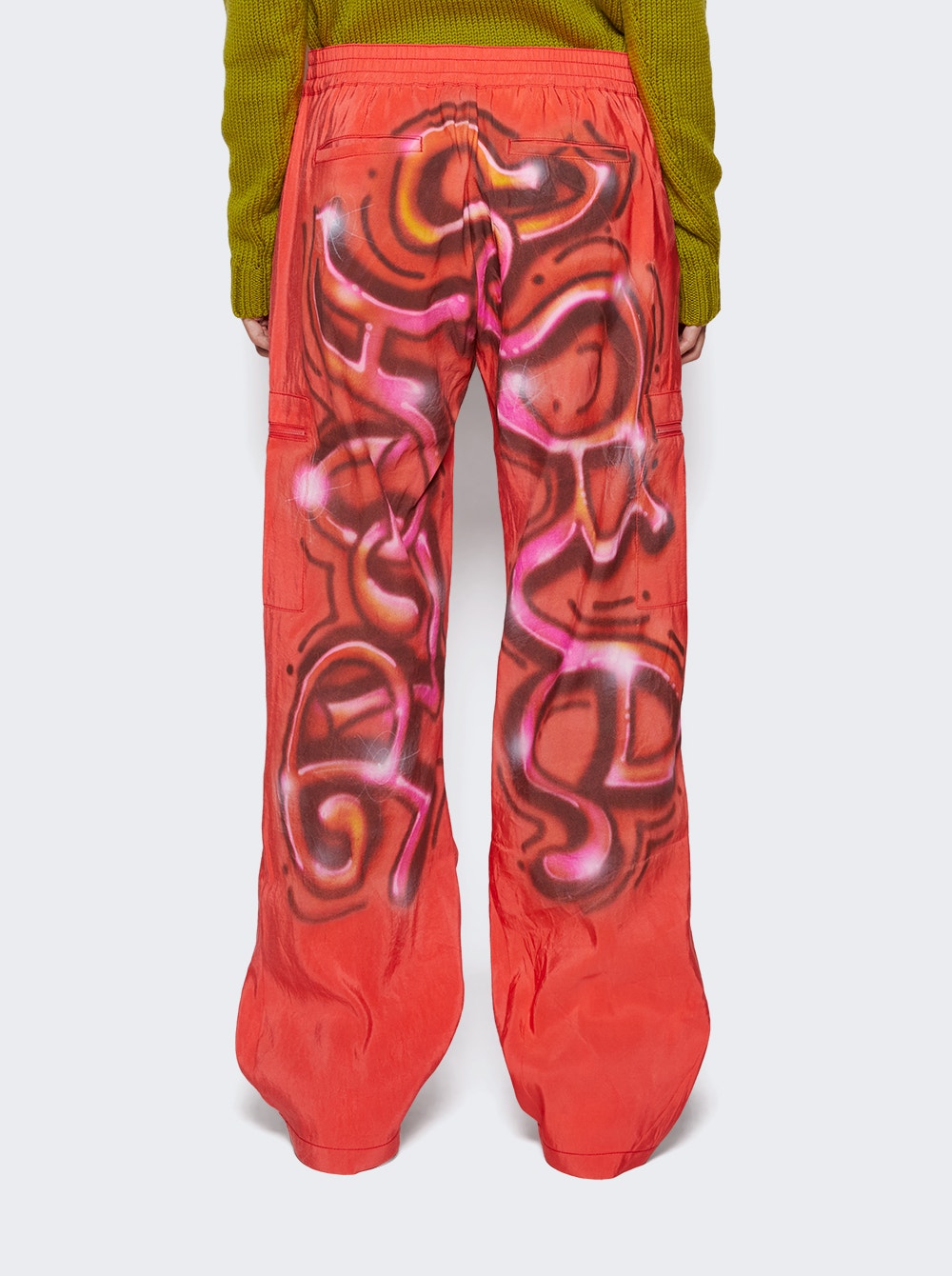 Silk Typography Cargo Pants