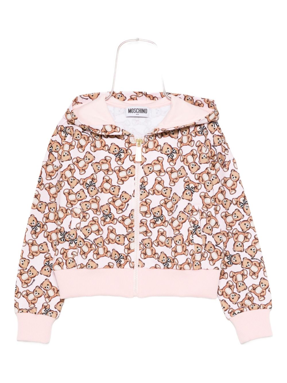 Teddy-print hooded jacket - Pink