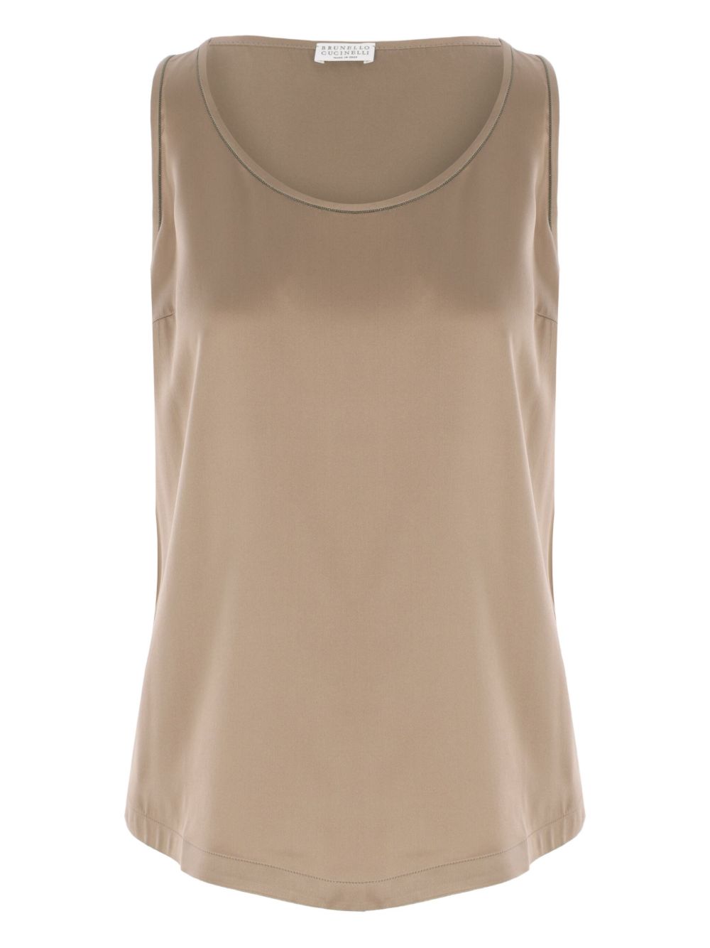 Brunello Cucinelli silk-satin tank top - Neutrals