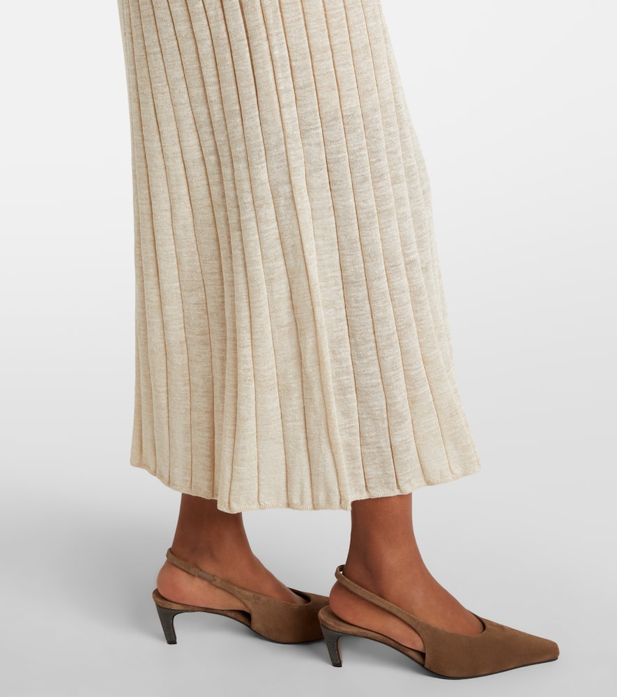 Ribbed-knit maxi dress