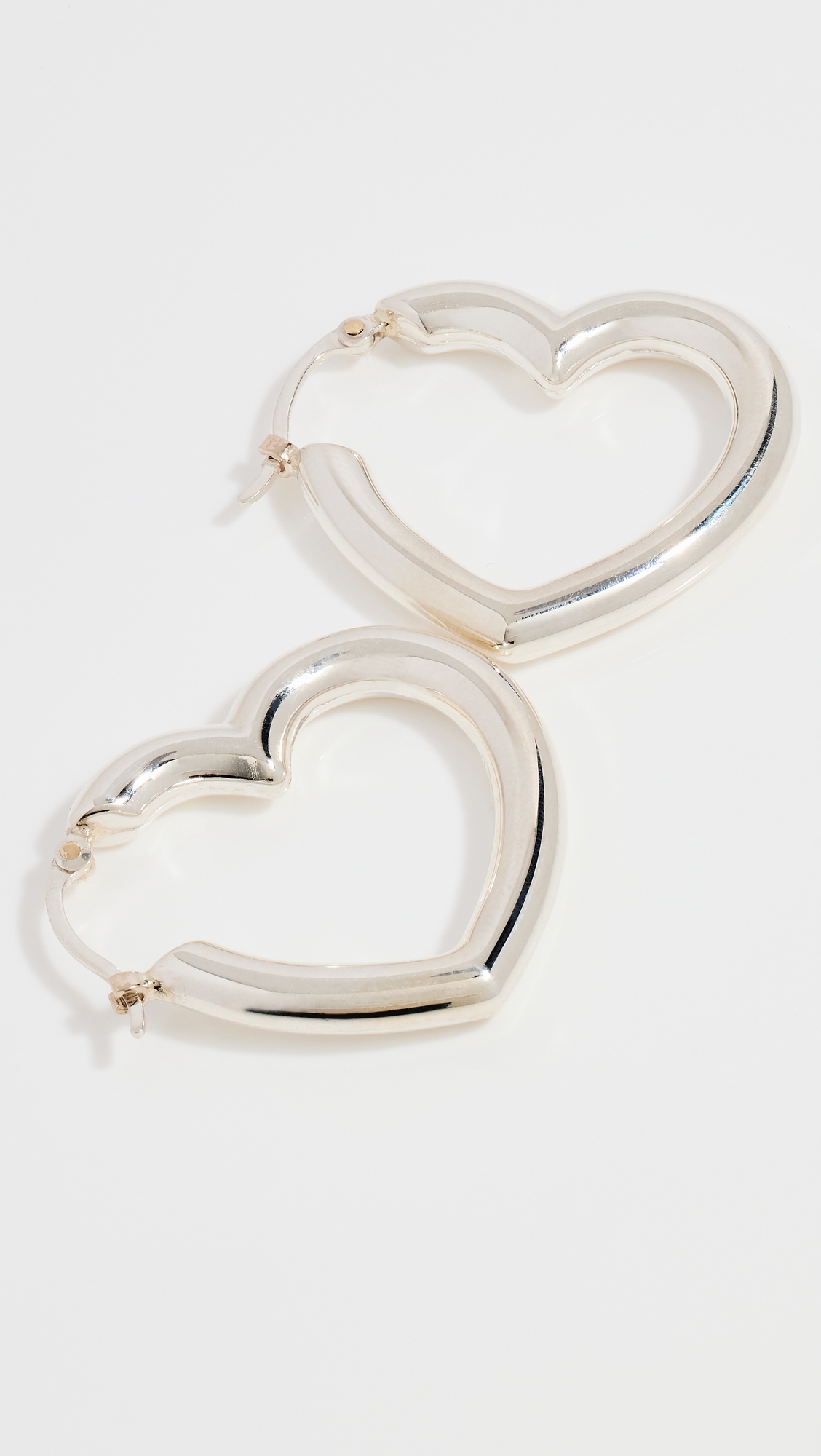 Heart Helium Hoops Sterling Silver One Size