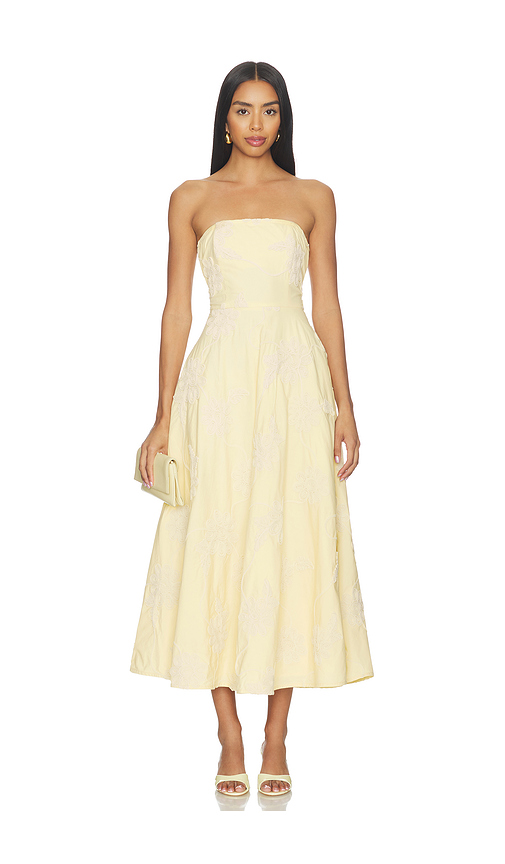 ROTATE Flower Strapless Dress in Yellow. - 32 also , 36