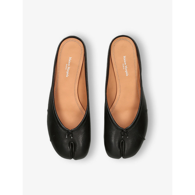 Womens Tabi Split-Toe Leather Ballet Flats