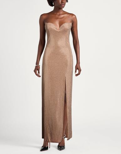 Woman Maxi dress Bronze Size 0 Polyamide, Elastane, Glass