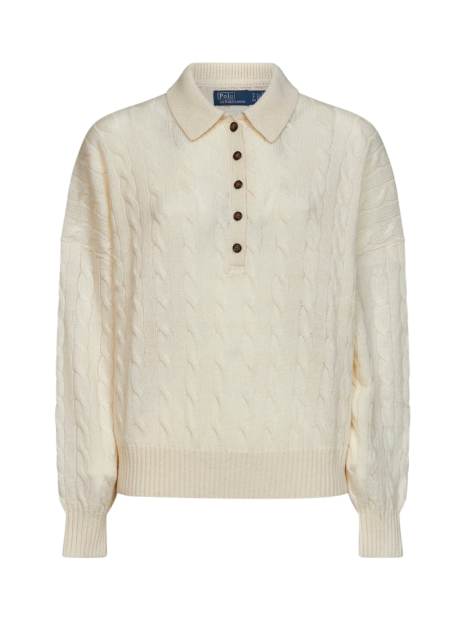 Cable-Knit Wool-Cashmere Sweater — Ivory