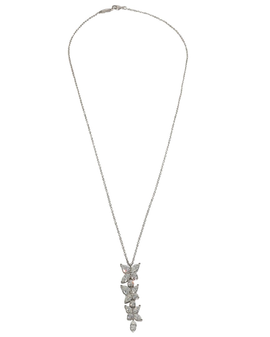 Victoria Mixed Cluster Drop Platinum 2.12 Ct. Tw. Diamond Pendant (Authentic Pre-Loved)