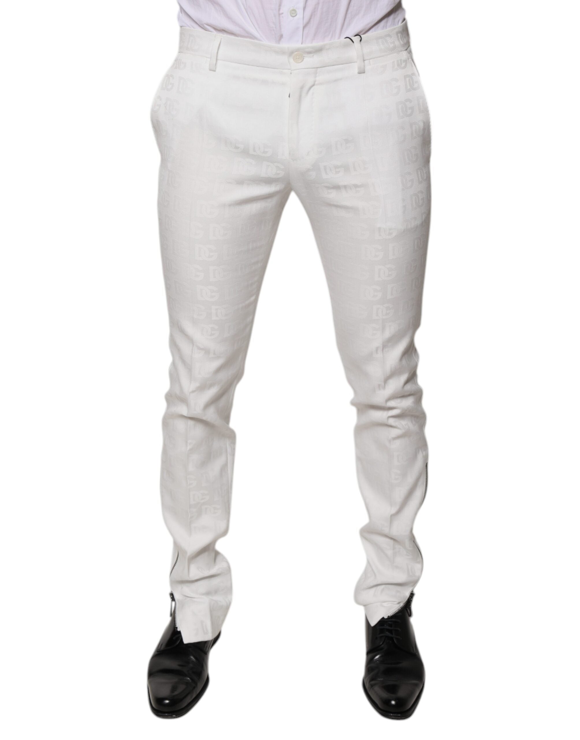 Cotton Tapered Trousers — White