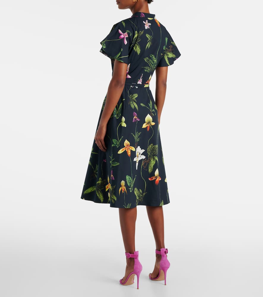 Oscar de la Renta Floral cotton-blend midi dress