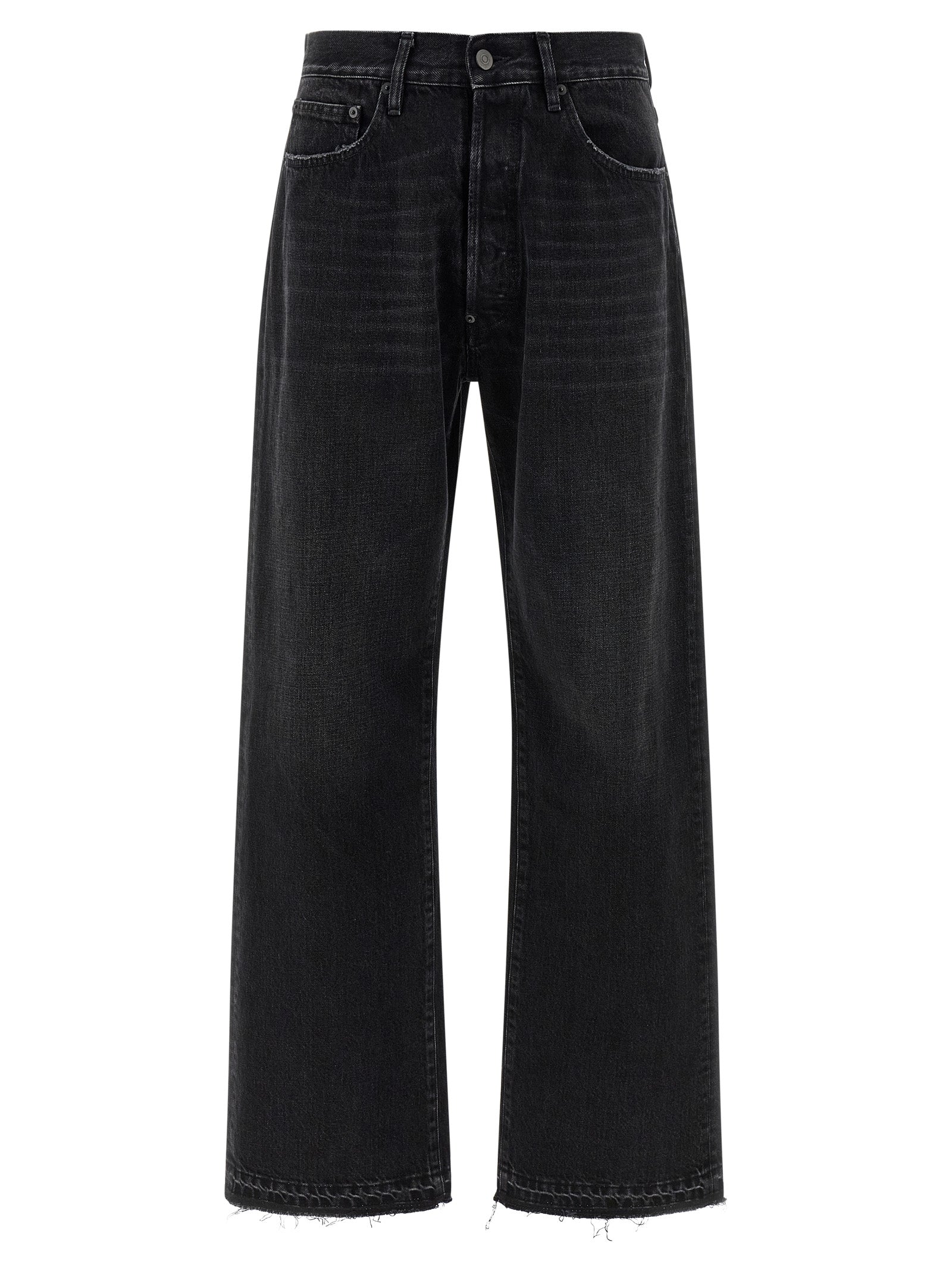 Faded Japanese Cotton Denim Jeans — Black