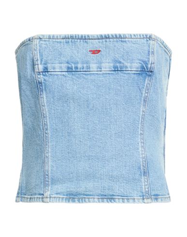 Woman Top Blue Size XL Cotton, Elastane