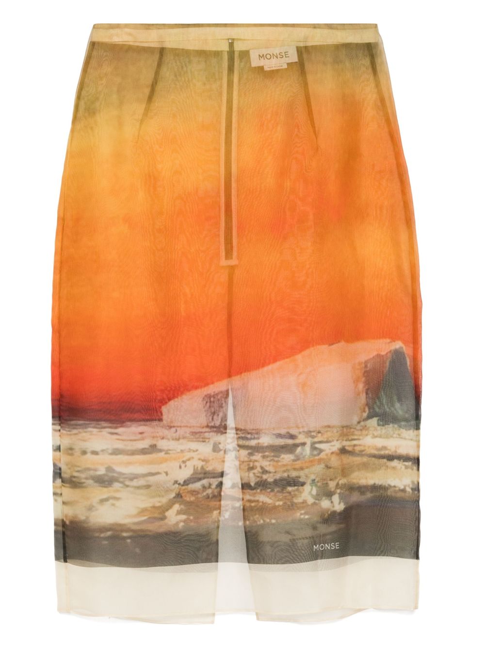 Monse all-over graphic print skirt - Orange